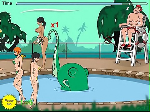 Tentacle monster molests women at pool 3 | teamfaps.com