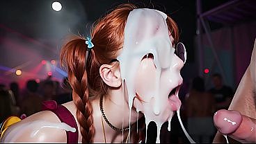 Teens came to a cosplay party to dance, but they were filled with tons of cum!!! (Ai generated) 10 мин.