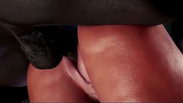 Thick bimbo Lara Croft blacked by two huge bandits in dirty restroom 10 мин.