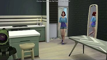 Рыжеволосая красотка пробует себя на диване в дебютном выступлении — Sims 4 — 3D-анимация 9 мин.